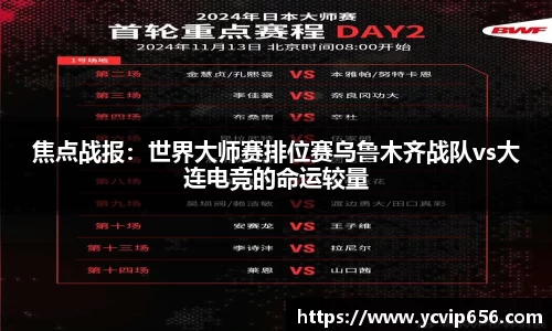 焦点战报：世界大师赛排位赛乌鲁木齐战队vs大连电竞的命运较量